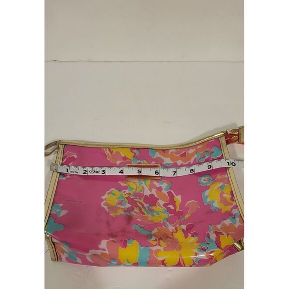 Lilly Pulitzer For Estee Lauder Floral Plastic Makeup Bag Pink Fabric Inside‎ - Picture 6 of 7